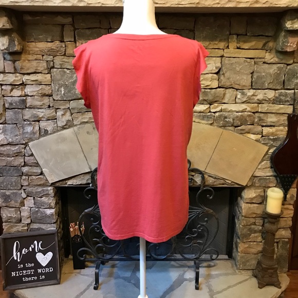 NWT LOFT Flutter Sleeves Embroidered Top Size M - Picture 5 of 7